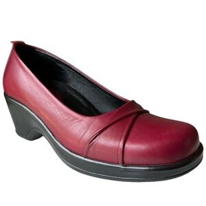 Dansko Bridget Burgundy Red Leather Wedge Heels Size Eu 41 US 10.5/11